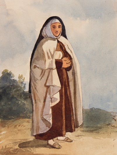 Una suora, con aggiunte della principessa Maria Annunziata di Borbone da Giacinto Gigante